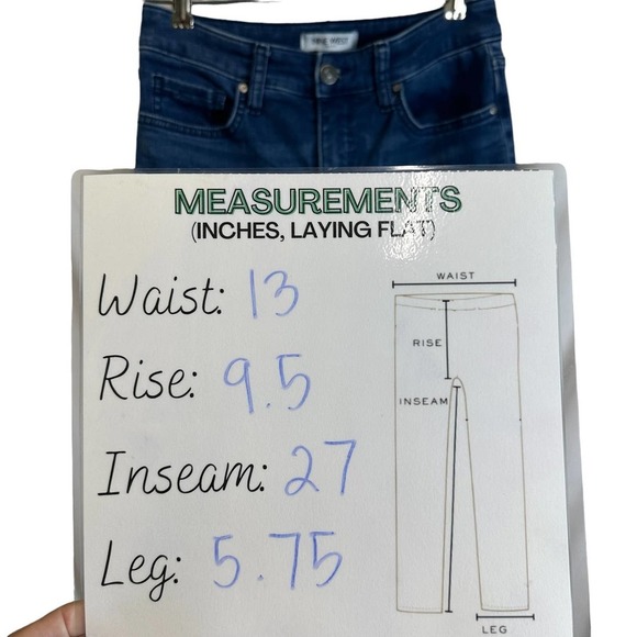 NINE WEST Jeans Women’s sz. 2 Blue Wash High-Rise Straight Ankle Raw Hem - Picture 4 of 6